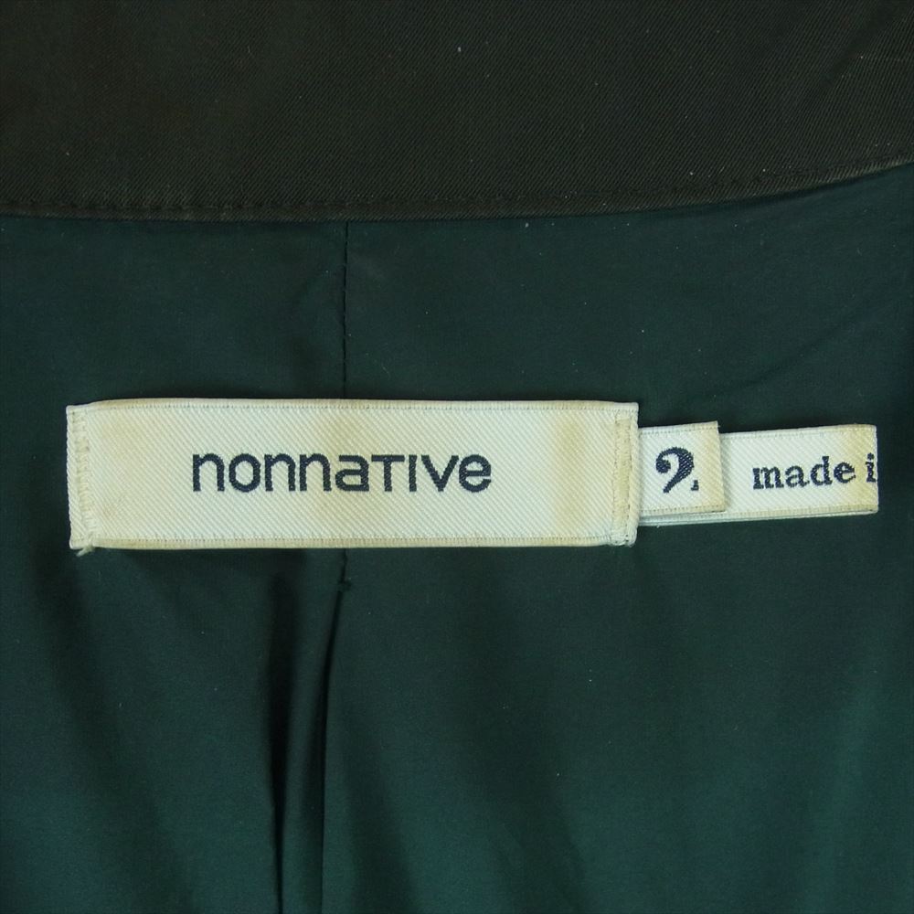 nonnative ノンネイティブ 17SS NN-J3117 COACH JACKET POLY TWILL STRETCH DICROS SOLO ツイル ストレッチ コーチ ジャケット モスグリーン系 ダークグリーン系 2【中古】
