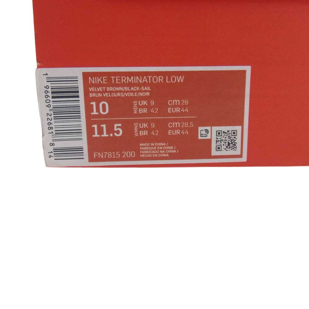 NIKE ナイキ FN7815-200 Terminator Low Velvet Brown ターミネーター ロー スニーカー マルチカラー系 28cm【中古】