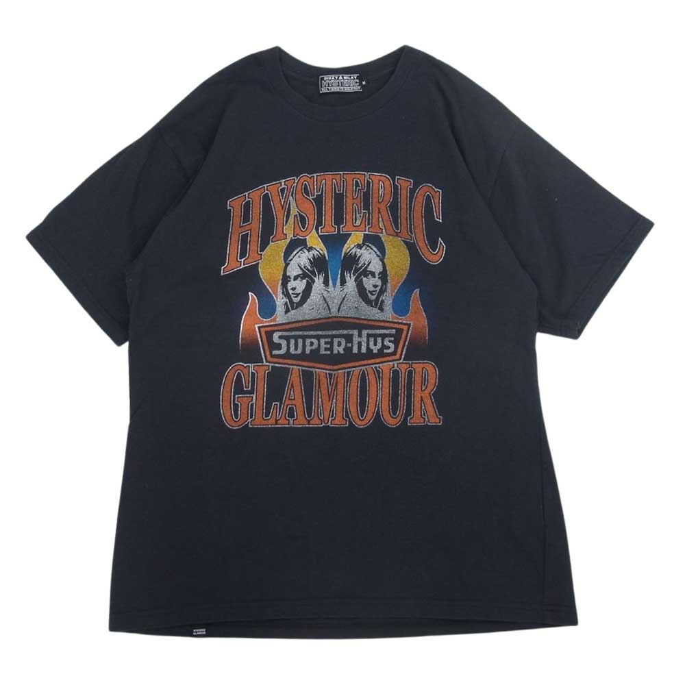 HYSTERIC GLAMOUR ヒステリックグラマー 23SS 02231CT43 FLARE WOMAN フレアウーマン ガールプリント 半袖 Tシャツ  ブラック系 M【中古】