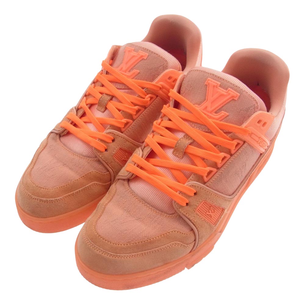 LOUIS VUITTON ルイ・ヴィトン G0 1210 LV トレイナー ライン モノグラム ローカット スニーカー オレンジ系 7.5【中古】