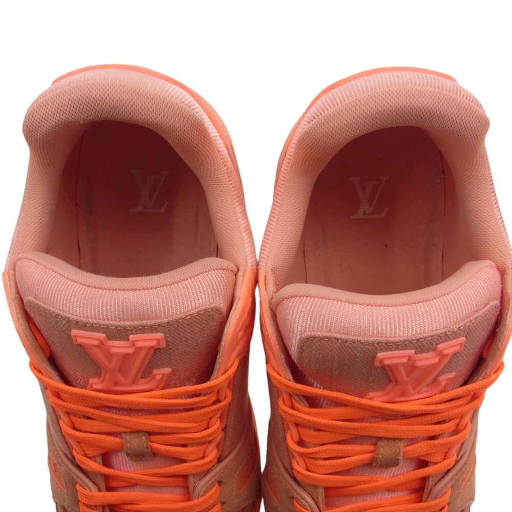 LOUIS VUITTON ルイ・ヴィトン G0 1210 LV トレイナー ライン モノグラム ローカット スニーカー オレンジ系 7.5【中古】
