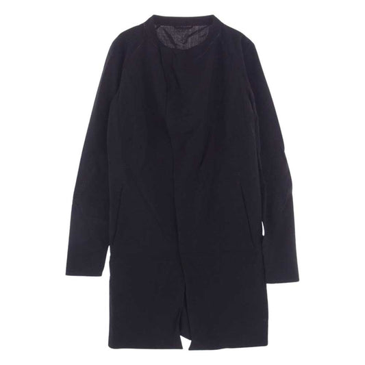 INCARNATION インカネーション MMXIX-V-5300 BAND COLLAR LONG SHIRTS COAT オーバーロック バンドカラー ロング シャツ コート ブラック系 XS【中古】