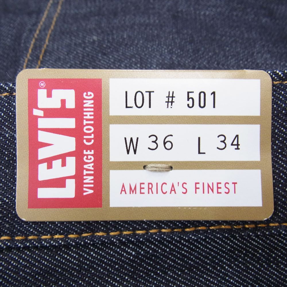 Levi's リーバイス 47501-0224 LEVI'S VINTAGE CLOTHING LVC 1947 モデル オーガニック リジッド セルビッジ 赤耳 501XX JEANS ジーンズ デニム パンツ インディゴブルー系 36【新古品】【未使用】【中古】
