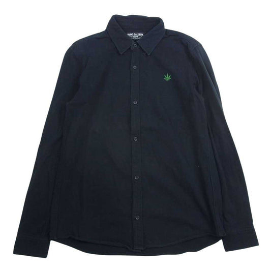 RUDE GALLERY ルードギャラリー コットン 刺繍 ボタンダウン シャツ 長袖 ブラック系 4【中古】
