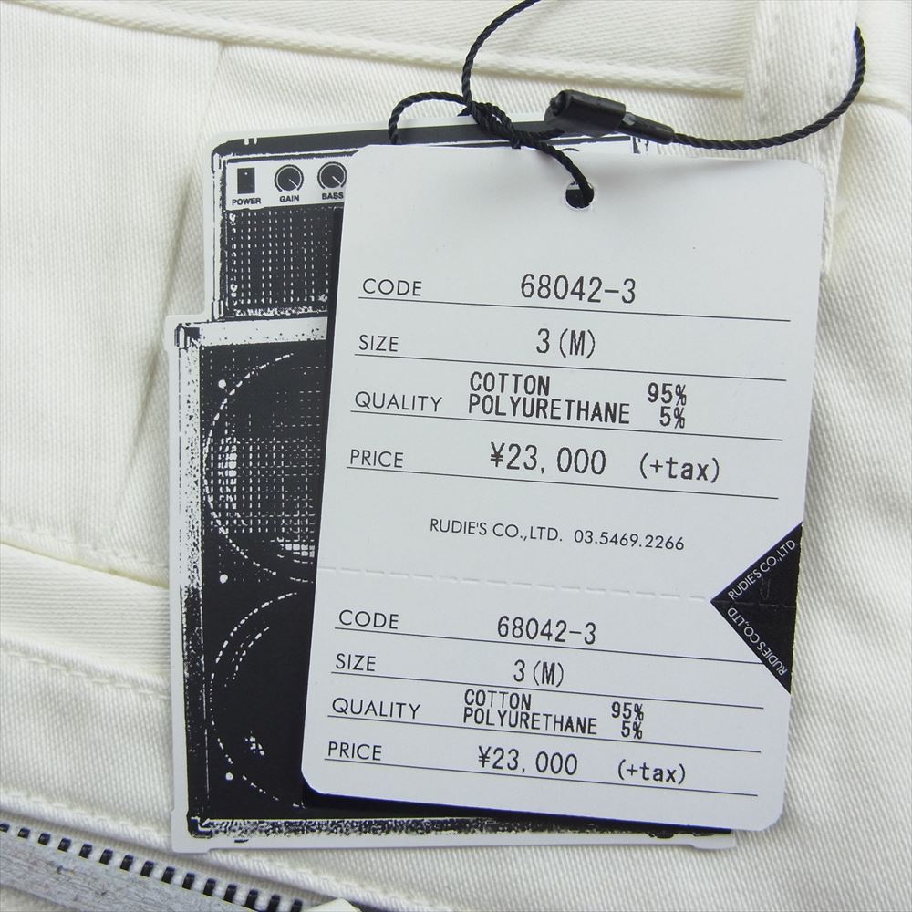 RUDE GALLERY ルードギャラリー 68042-3 ジップ ボンテージ パンツ ホワイト系 M【新古品】【未使用】【中古】