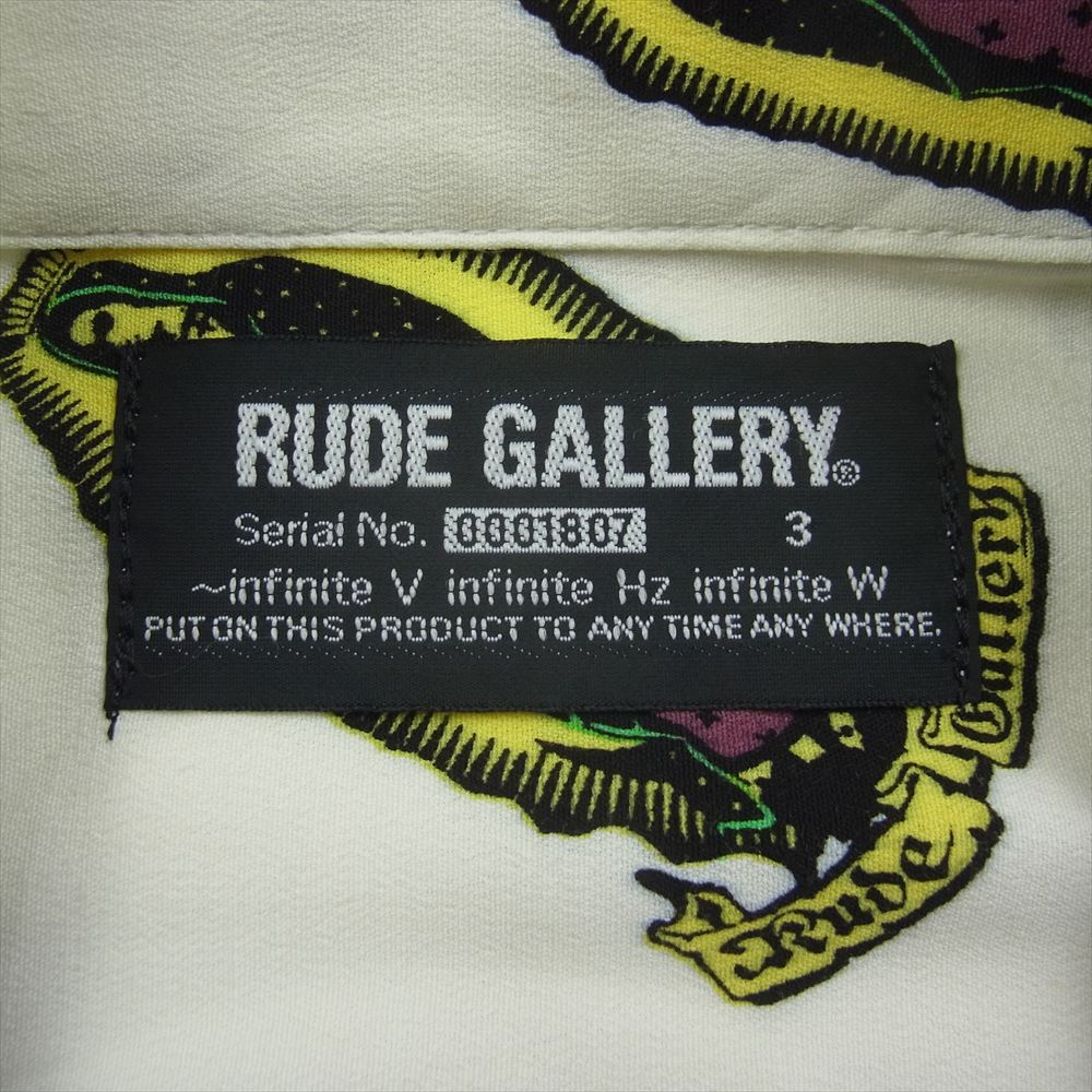 RUDE GALLERY ルードギャラリー MARIA ALOHA SHIRT レーヨン マリア オープンカラー アロハ ハワイアン シャツ 半袖 ホワイト系 3【新古品】【未使用】【中古】