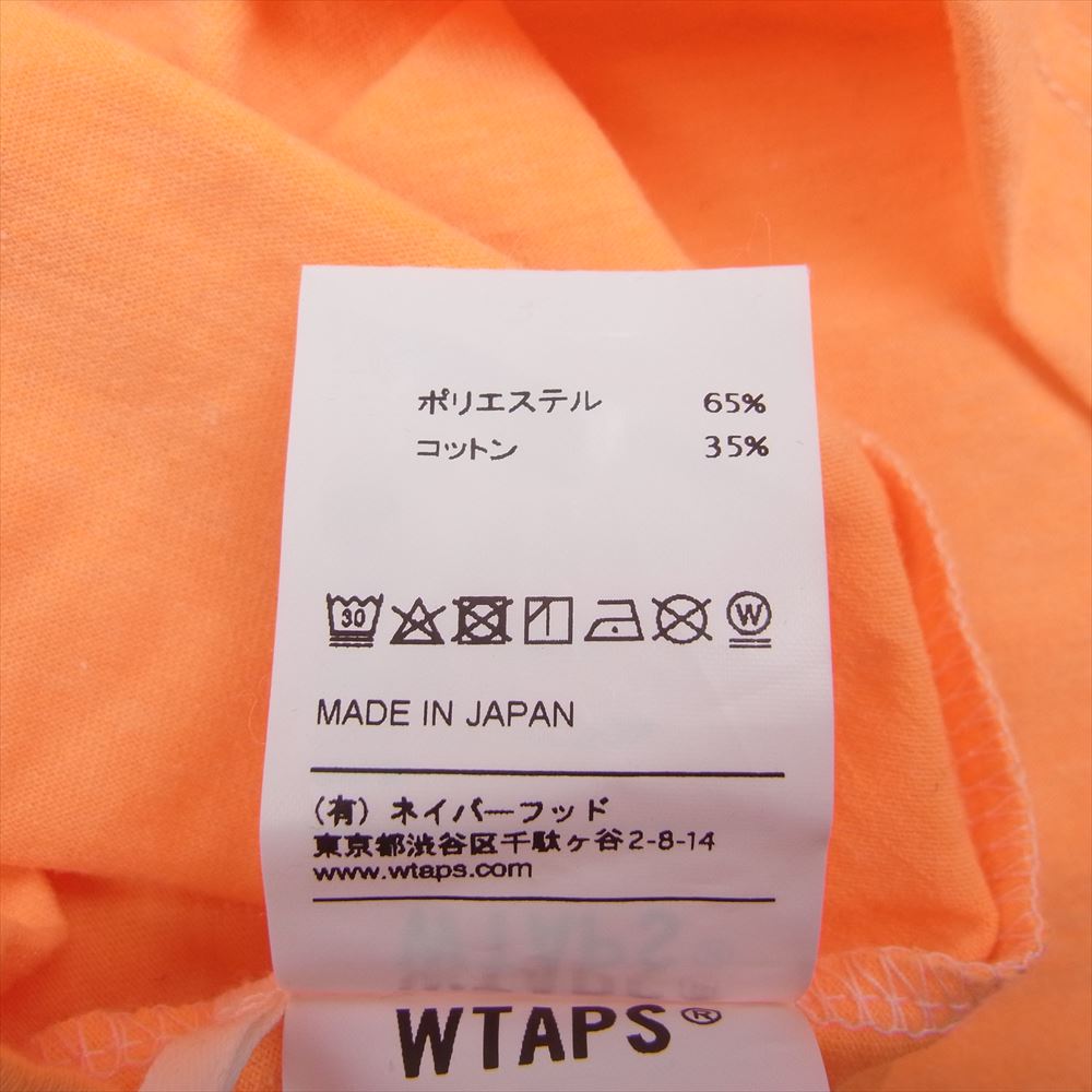 WTAPS ダブルタップス 191ATDT-CSM07 WORF. DESIGN LS バックプリント ロング Tシャツ オレンジ系 02【中古】