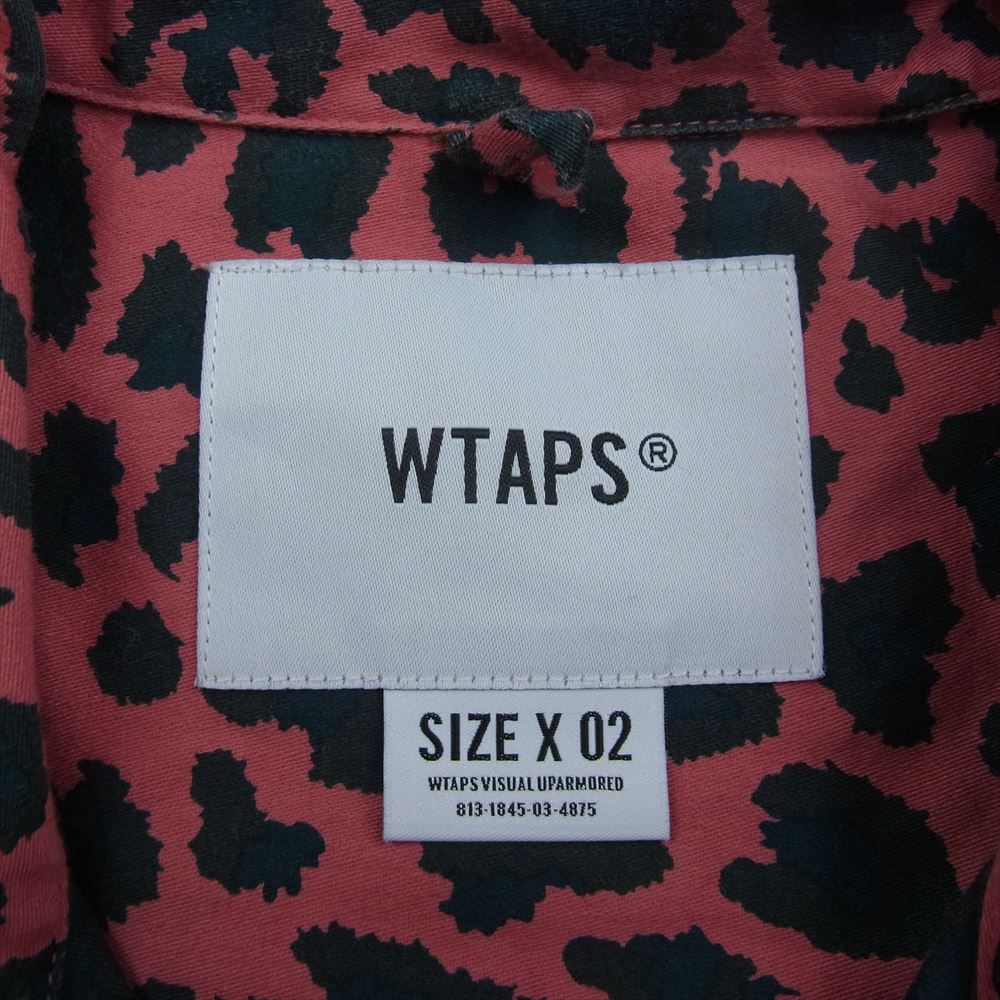 WTAPS ダブルタップス 211TQDT-SHM05 NIGHT VISION SS／COTTON コットン レオパード 総柄 オープンカラー 半袖  ピンク系 02【中古】