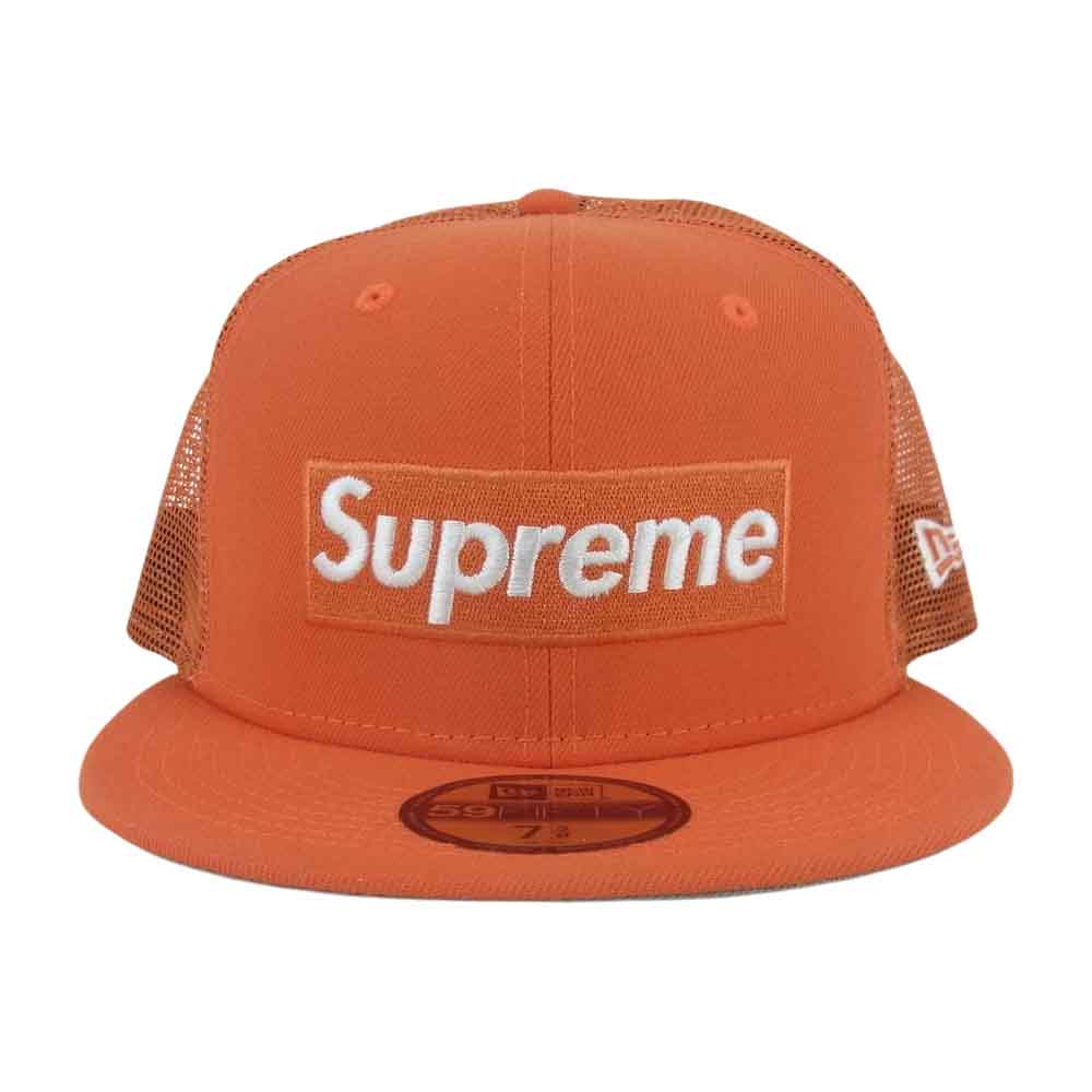 Supreme シュプリーム 23SS New Era Box Logo Mesh Back ニューエラ バック メッシュ ボックスロゴ キャップ 帽子 オレンジ系 58.7cm【中古】