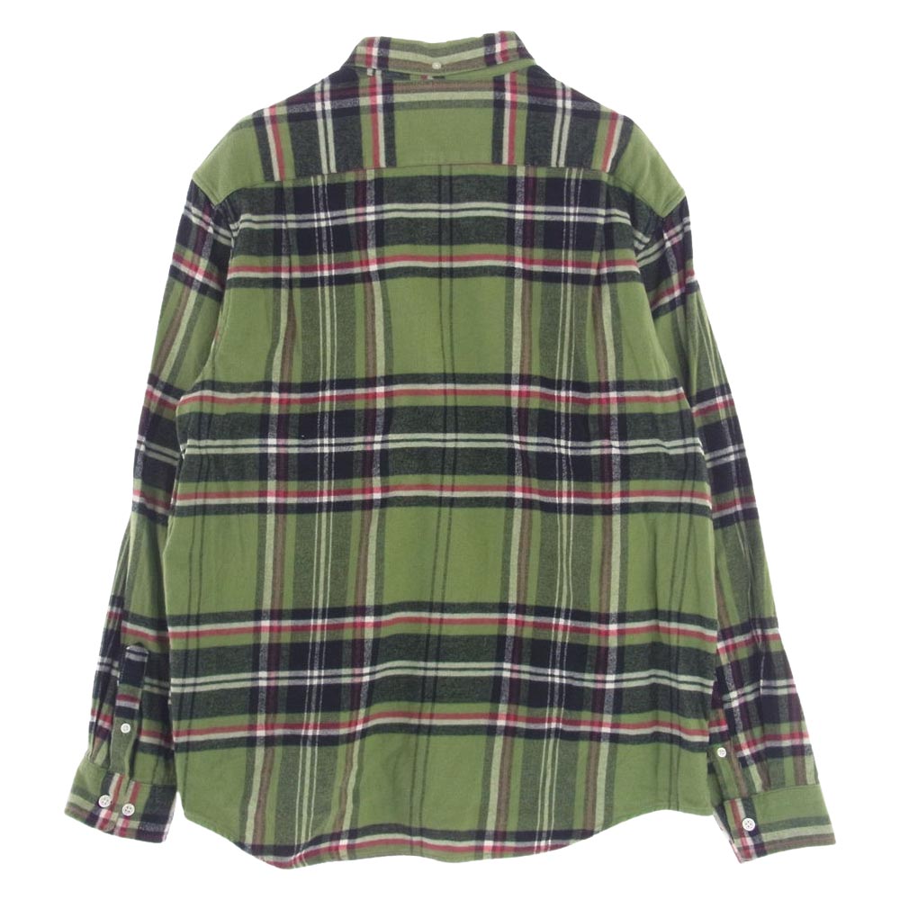 Supreme シュプリーム  20AW  Tartan Flannel Shirt タータンチェック フランネル 長袖 シャツ ライトグリーン系 L【中古】