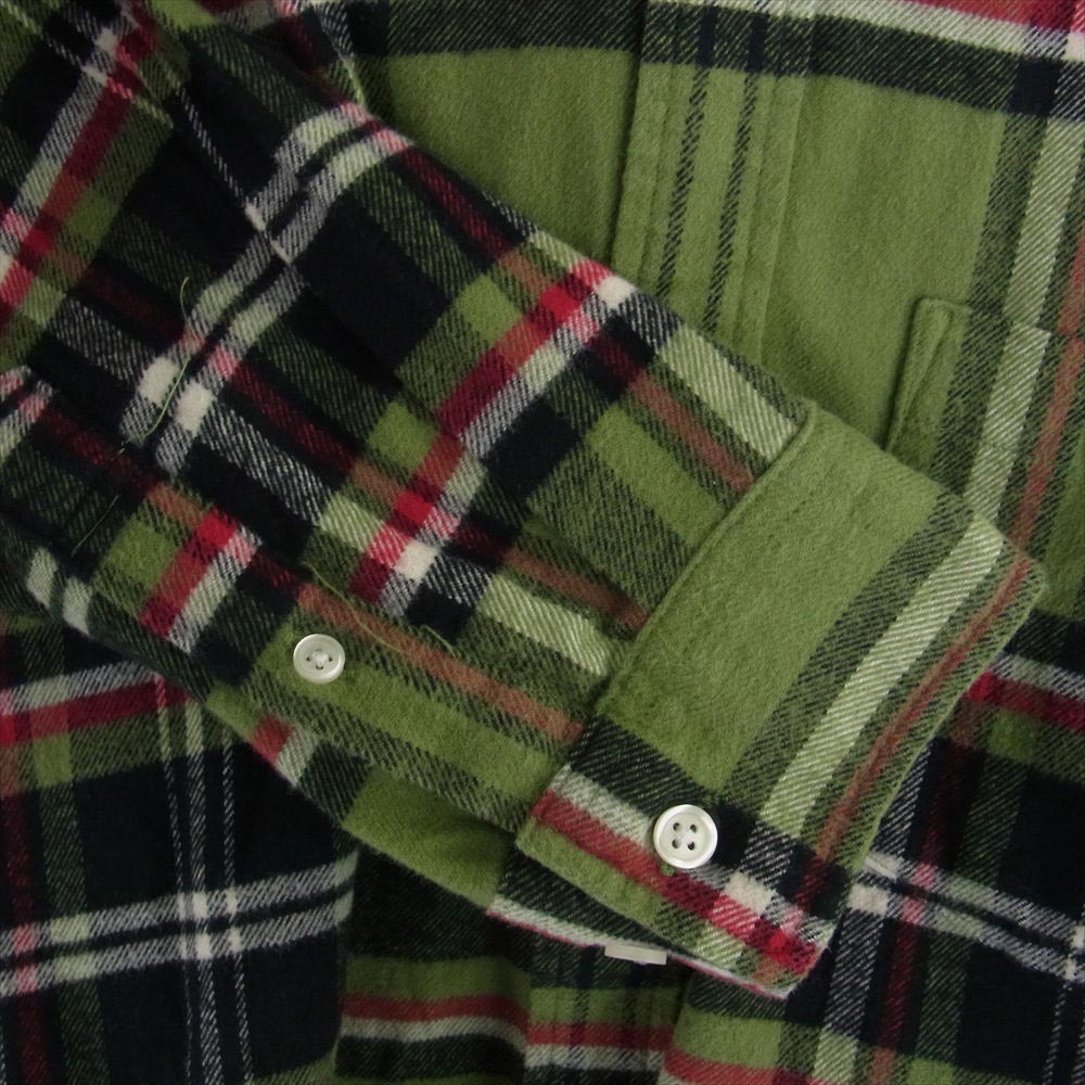 Supreme シュプリーム  20AW  Tartan Flannel Shirt タータンチェック フランネル 長袖 シャツ ライトグリーン系 L【中古】