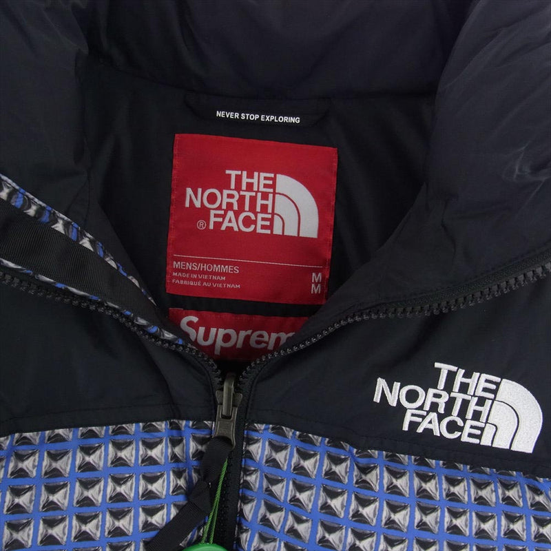 Supreme シュプリーム 21SS THE NORTH FACE Studded Nuptse Jacket スタッズ ヌプシ ジャケット ブルー系 M【極上美品】【中古】