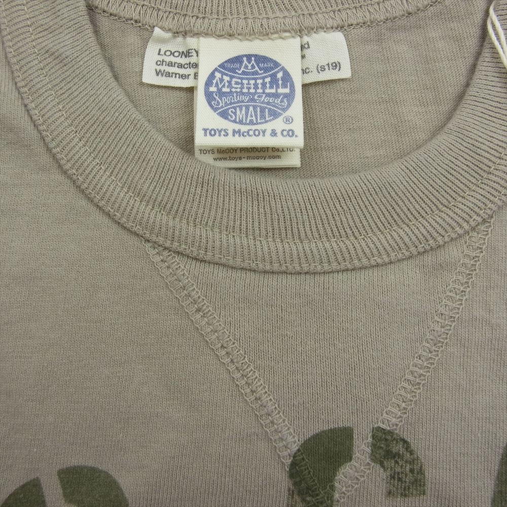 TOY'S McCOY トイズマッコイ TMC1905 MILITARY TEE SHIRT BUGS BUNNY GAS CREW バッグスバニー ガスクルー プリント ミリタリー 半袖 Tシャツ ベージュ系 S【新古品】【未使用】【中古】