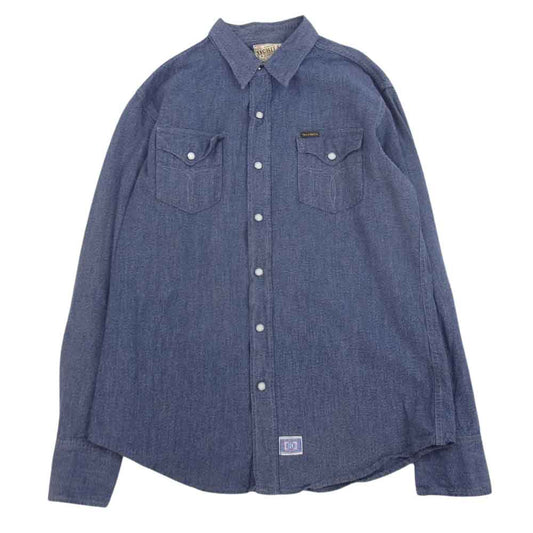 TOY'S McCOY トイズマッコイ TMS1114 BECK シャンブレー ウエスタン シャツ インディゴブルー系 16【中古】