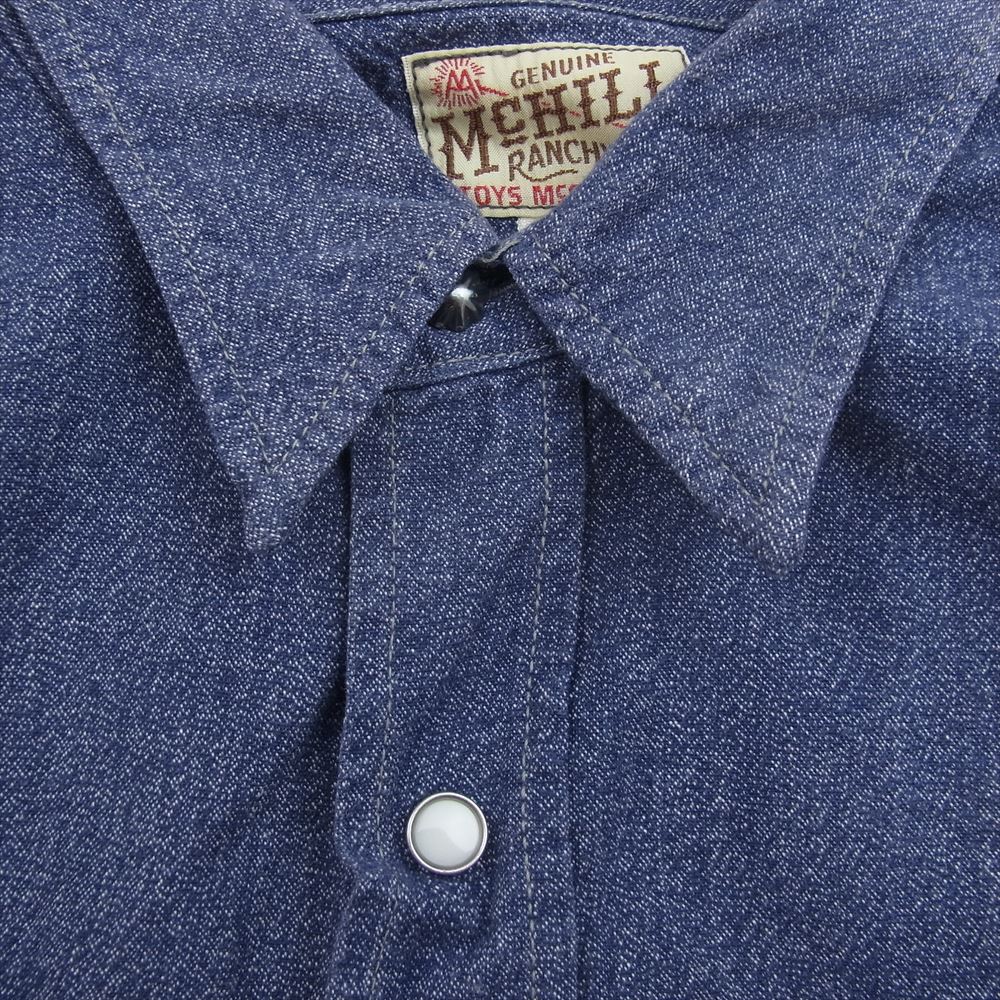 TOY'S McCOY トイズマッコイ TMS1114 BECK シャンブレー ウエスタン シャツ インディゴブルー系 16【中古】