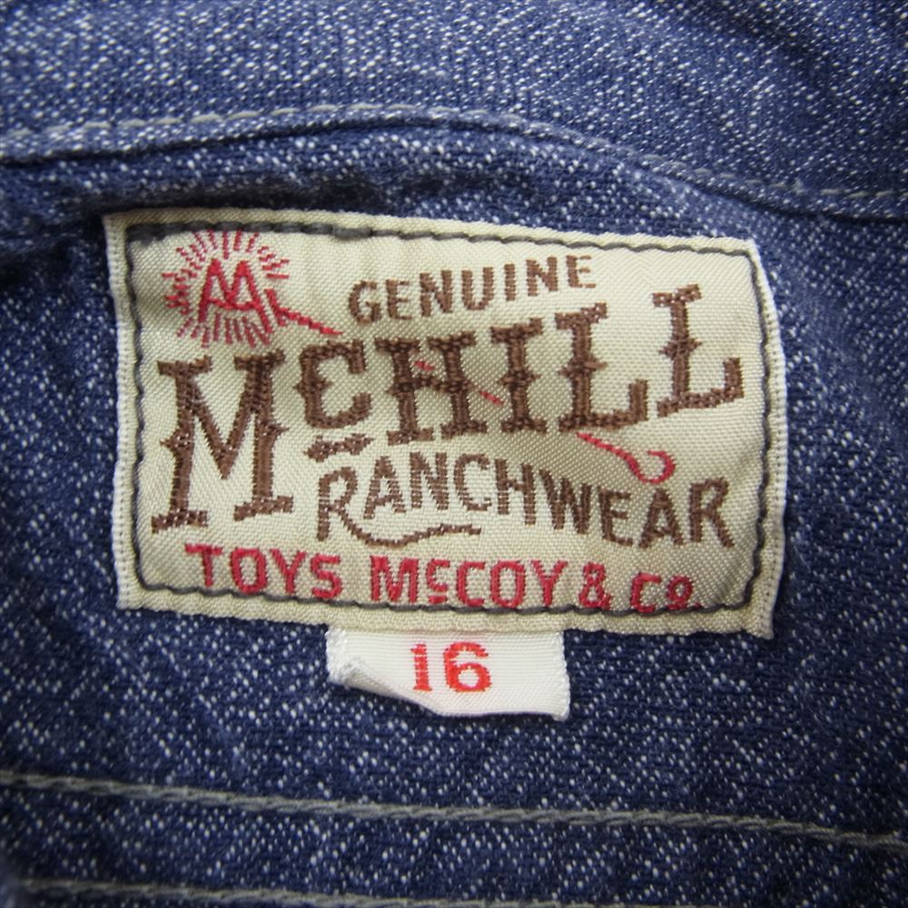 TOY'S McCOY トイズマッコイ TMS1114 BECK シャンブレー ウエスタン シャツ インディゴブルー系 16【中古】
