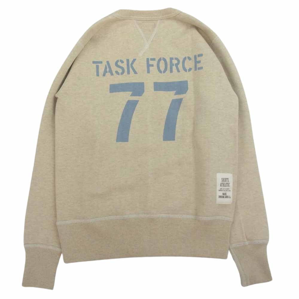 TOY'S McCOY トイズマッコイ TMC1553 Eyes OF THE Fleet 両Vガゼット TOM & JERRY トムとジェリー ミリタリー スウェット トレーナー ベージュ系 34【中古】