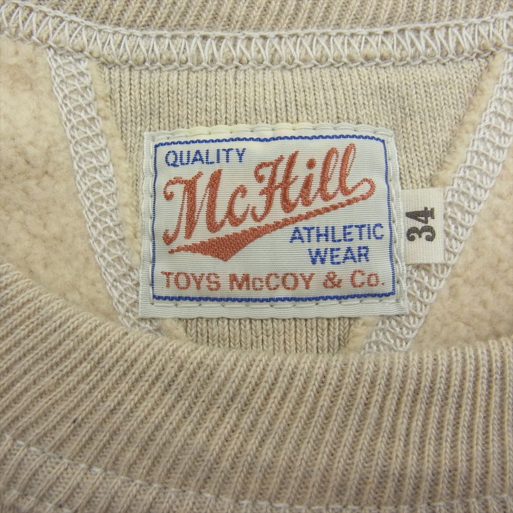 TOY'S McCOY トイズマッコイ TMC1553 Eyes OF THE Fleet 両Vガゼット TOM & JERRY トムとジェリー ミリタリー スウェット トレーナー ベージュ系 34【中古】