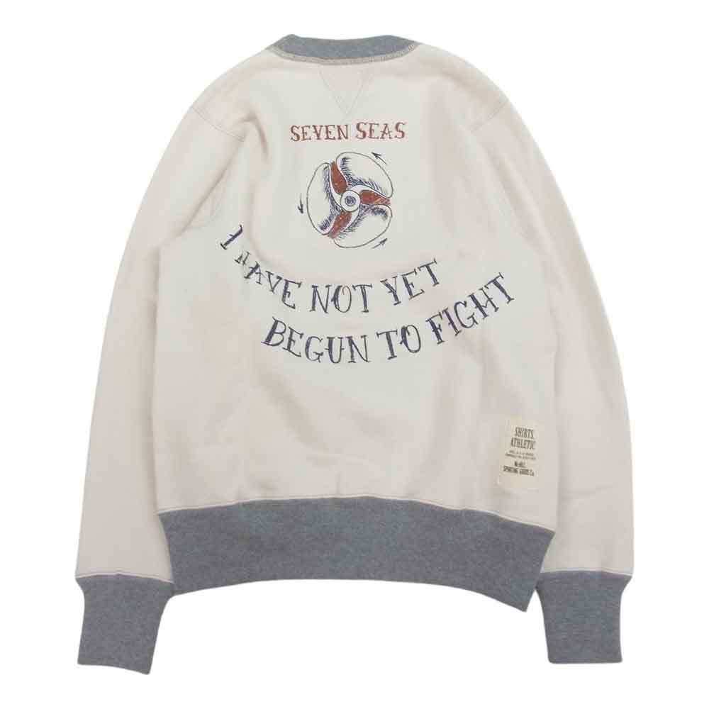 TOY'S McCOY トイズマッコイ TMC1552 GOOD LUCK グットラック 両Vガゼット BUGS BUNNY バッグスバニー ミリタリー スウェット トレーナー ホワイト系 34【中古】