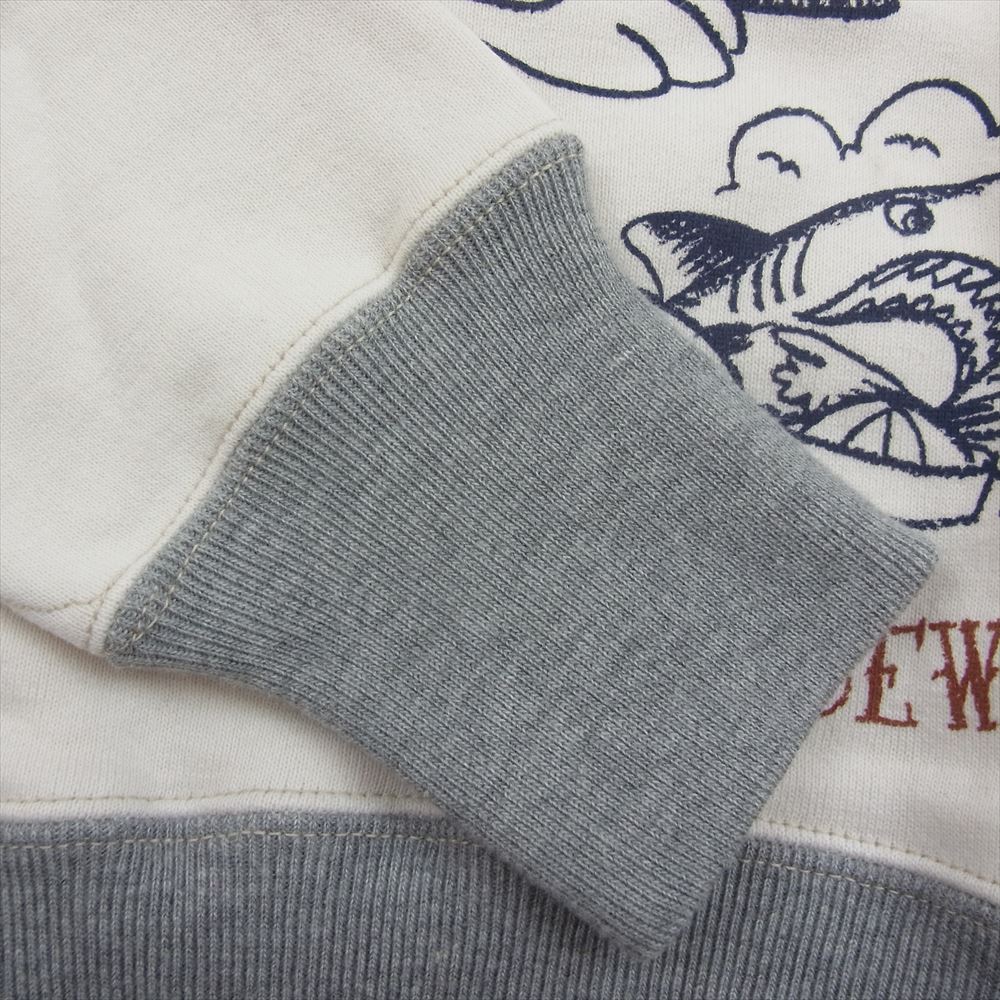 TOY'S McCOY トイズマッコイ TMC1552 GOOD LUCK グットラック 両Vガゼット BUGS BUNNY バッグスバニー ミリタリー スウェット トレーナー ホワイト系 34【中古】