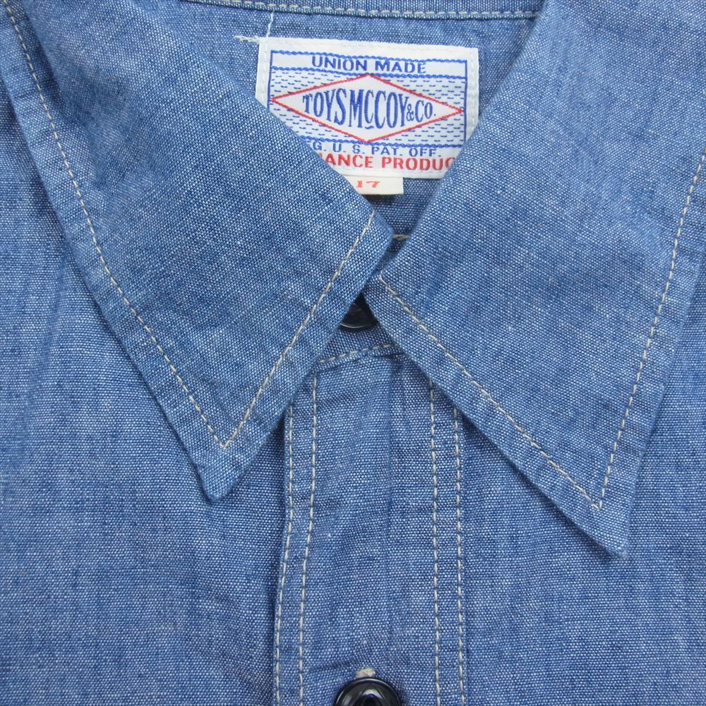 TOY'S McCOY トイズマッコイ TMS2103 MILITARY CHAMBRAY SHIRTUSS SAN PABLO ステンシル ミリタリー シャンブレー シャツ インディゴブルー系 17【新古品】【未使用】【中古】