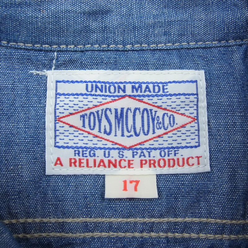 TOY'S McCOY トイズマッコイ TMS2103 MILITARY CHAMBRAY SHIRTUSS SAN PABLO ステンシル ミリタリー シャンブレー シャツ インディゴブルー系 17【新古品】【未使用】【中古】