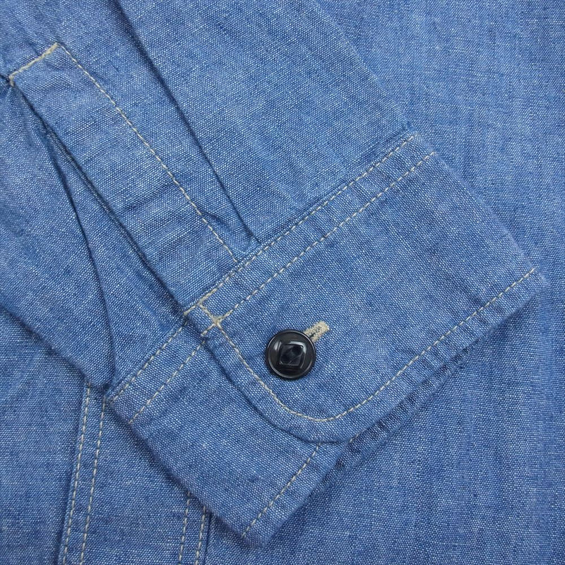 TOY'S McCOY トイズマッコイ TMS2201 CHAMBRAY WORK SHIRT FELIX TREASURE HUNT トレジャーハント フェリックス 刺繍 シャンブレー ワーク シャツ インディゴブルー系 17【新古品】【未使用】【中古】