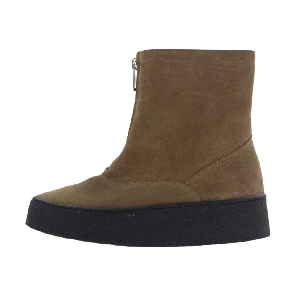 1piu1uguale3 ウノピュウノウグァーレトレ SANDERS サンダース 英国製 19AW 2092DLS CURLING ZIP BOOTS BY 別注 ムートン ブーツ ライトブラウン系 7インチ【美品】【中古】