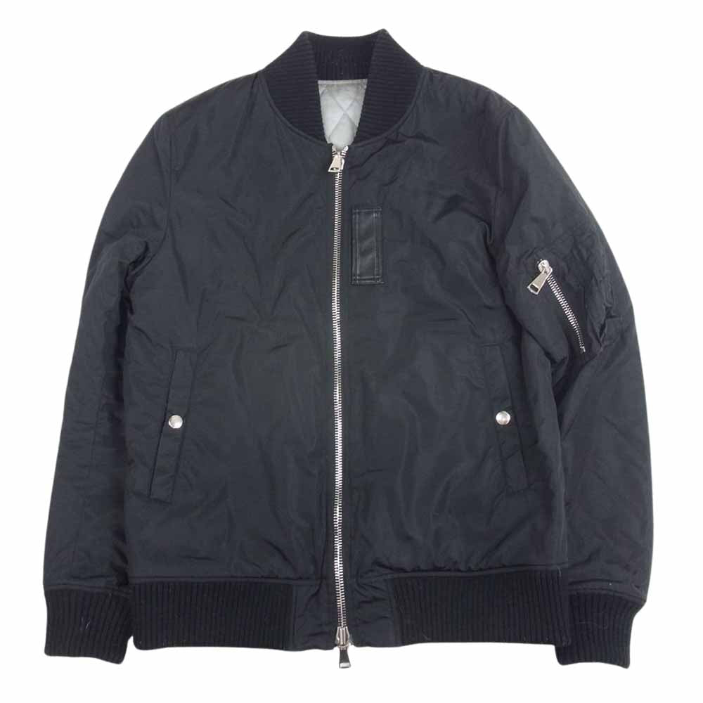 1piu1uguale3 ウノピュウノウグァーレトレ MRB315 NYN016 REVERSIBLE MA-1 リバーシブル ウールリブ ブルゾン フライトジャケット ブラック系 グレー系 4【中古】