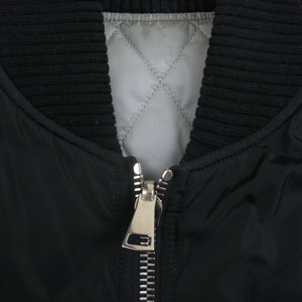 1piu1uguale3 ウノピュウノウグァーレトレ MRB315 NYN016 REVERSIBLE MA-1 リバーシブル ウールリブ ブルゾン フライトジャケット ブラック系 グレー系 4【中古】