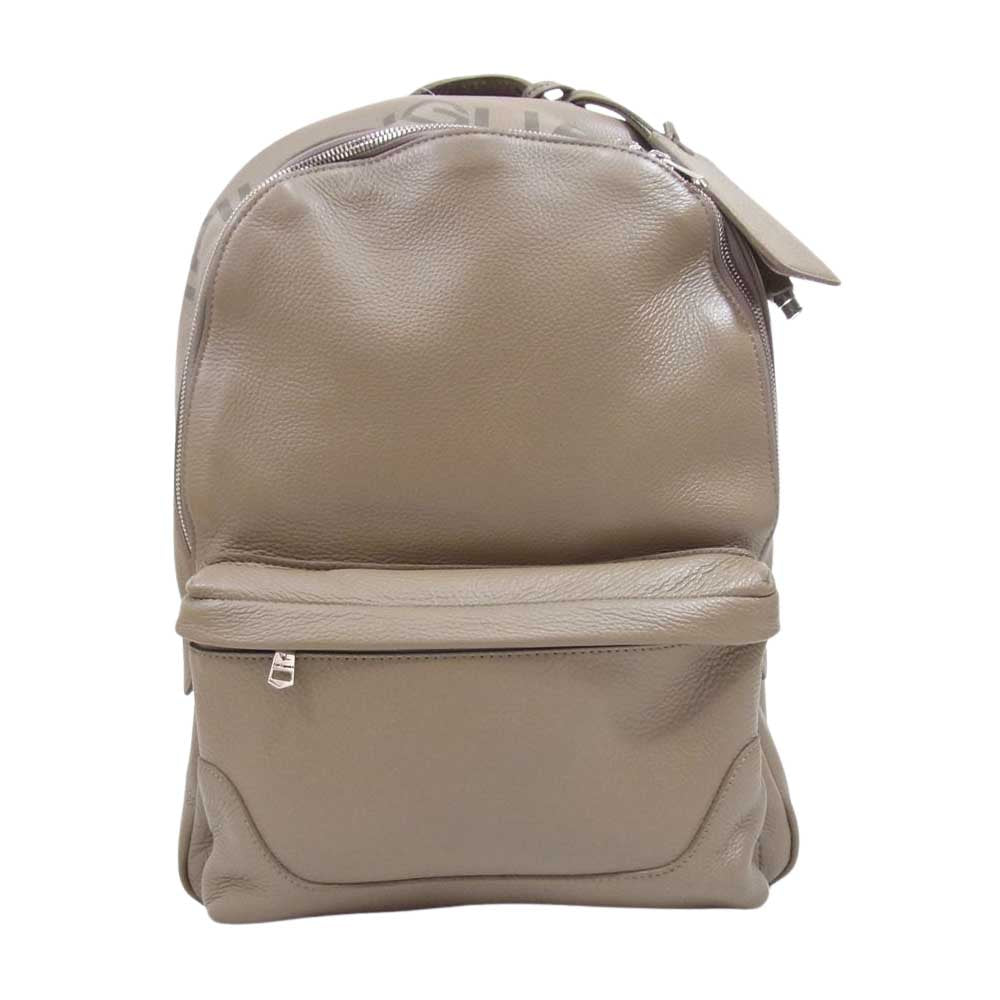 1piu1uguale3 ウノピュウノウグァーレトレ PELLE MORBIDA ペッレモルビダ 別注 DAY PACK シュリンクレザー デイパック リュックサック カーキ系【中古】