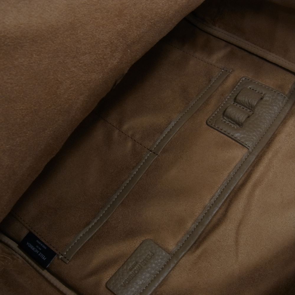 1piu1uguale3 ウノピュウノウグァーレトレ PELLE MORBIDA ペッレモルビダ 別注 DAY PACK シュリンクレザー デイパック リュックサック カーキ系【中古】