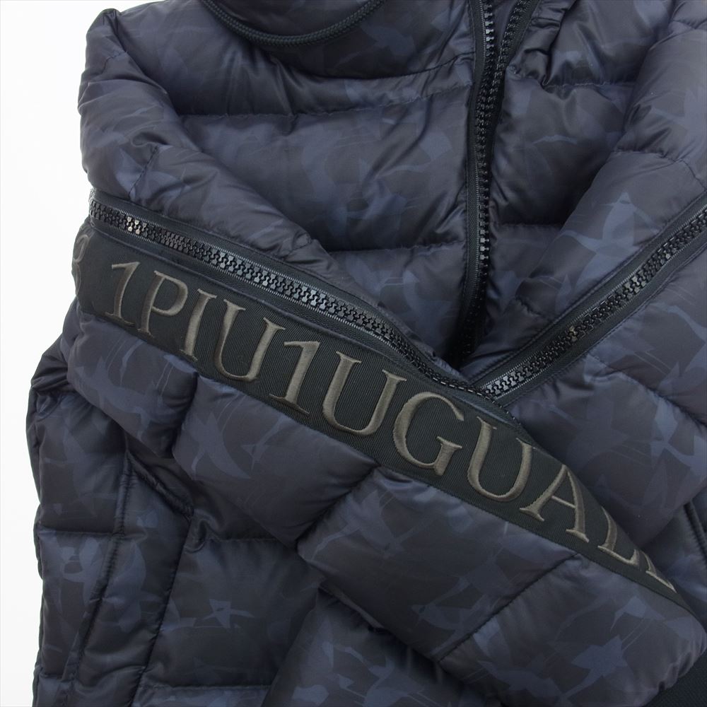 1piu1uguale3 ウノピュウノウグァーレトレ 19AW RONE048 DW02 × R[ONE] Ronaldinho Gacho ロナウジーニョ スワンカモ カモフラ テープラインロゴ刺繍 ダウンジャケット ブラック系 ネイビー系 3【中古】