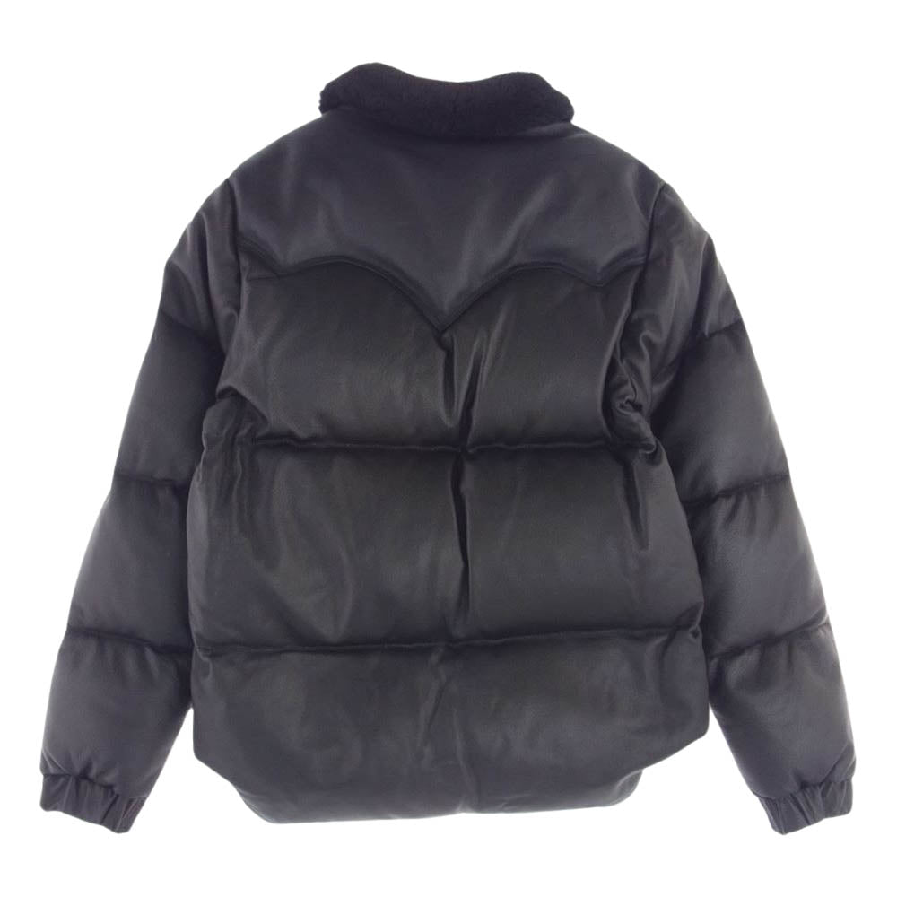 1piu1uguale3 ウノピュウノウグァーレトレ MRB337 LAB028 × ROCKY MOUNTAIN ロッキーマウンテン ボア レザー ダウン ジャケット ブラック系 IV(4)【中古】