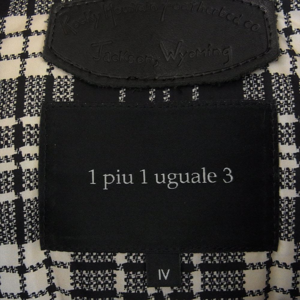 1piu1uguale3 ウノピュウノウグァーレトレ MRB337 LAB028 × ROCKY MOUNTAIN ロッキーマウンテン ボア レザー ダウン ジャケット ブラック系 IV(4)【中古】