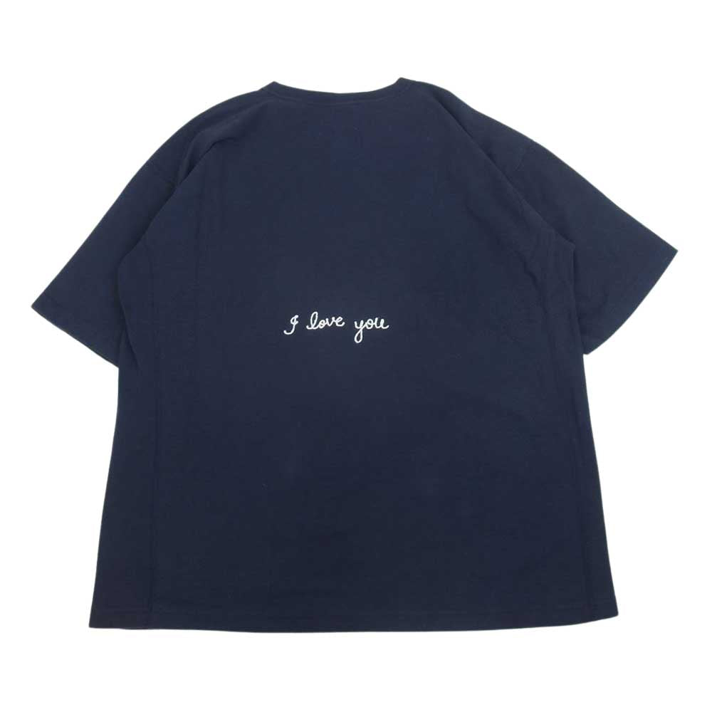 Ron Herman ロンハーマン C8-R360 × CHAMPION チャンピオン 別注 ヘルスニット リバースウィーブ RHC バック 刺繍 ポケット 半袖 Tシャツ ネイビー ネイビー系 XL【中古】
