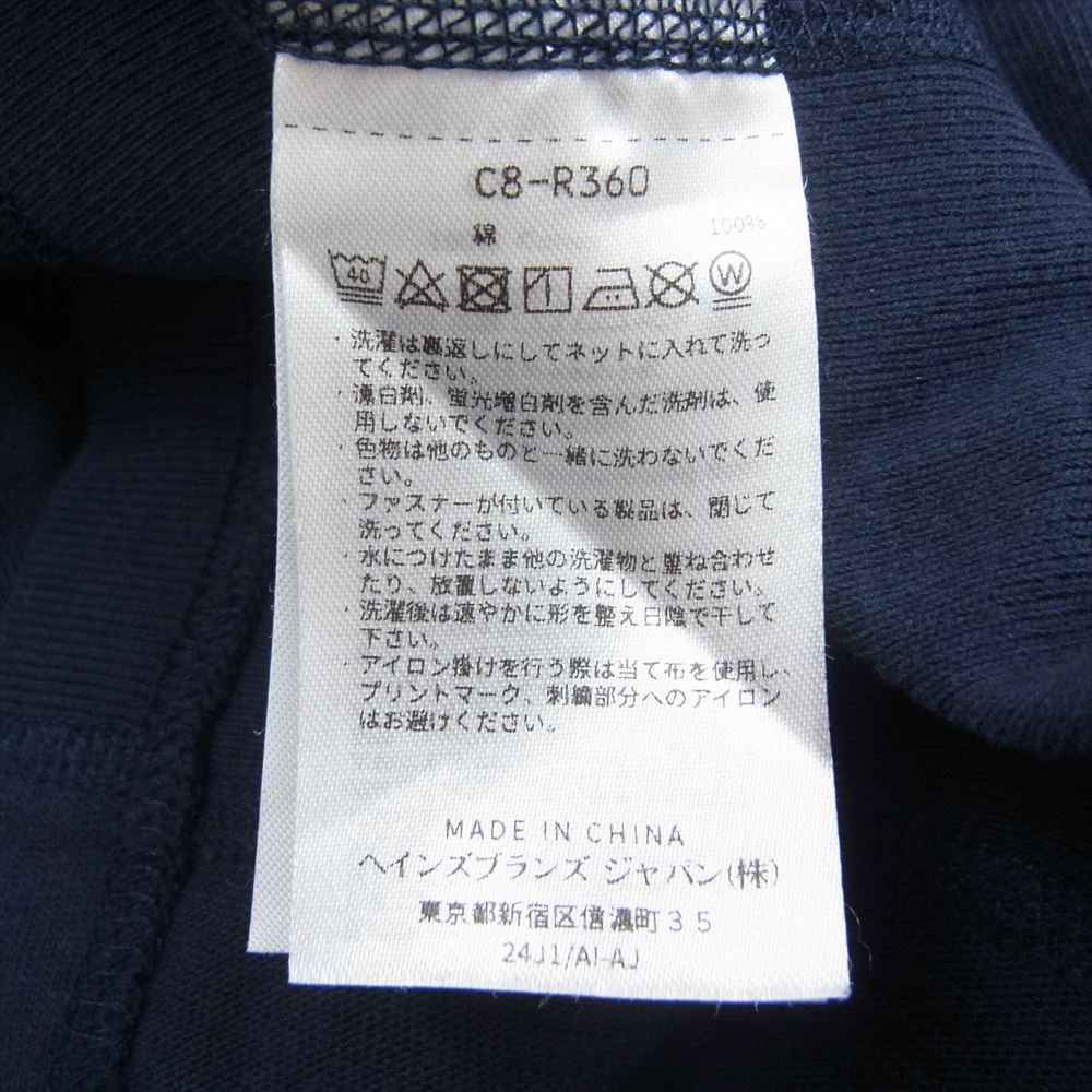 Ron Herman ロンハーマン C8-R360 × CHAMPION チャンピオン 別注 ヘルスニット リバースウィーブ RHC バック 刺繍 ポケット 半袖 Tシャツ ネイビー ネイビー系 XL【中古】