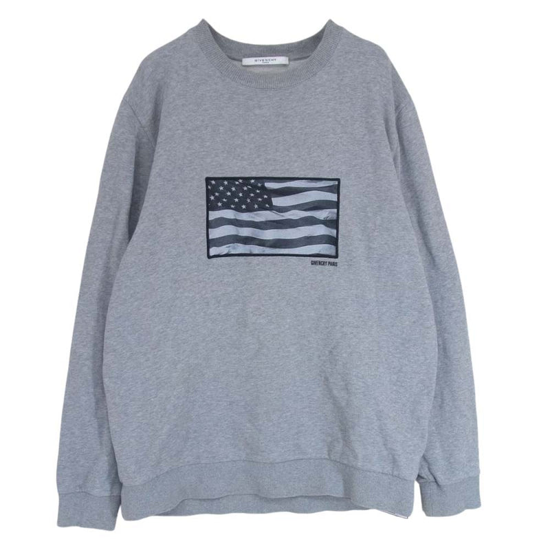 GIVENCHY ジバンシィ 7348-653 American Flag sweater アメリカン フラッグ スウェット グレー系 L【中古】