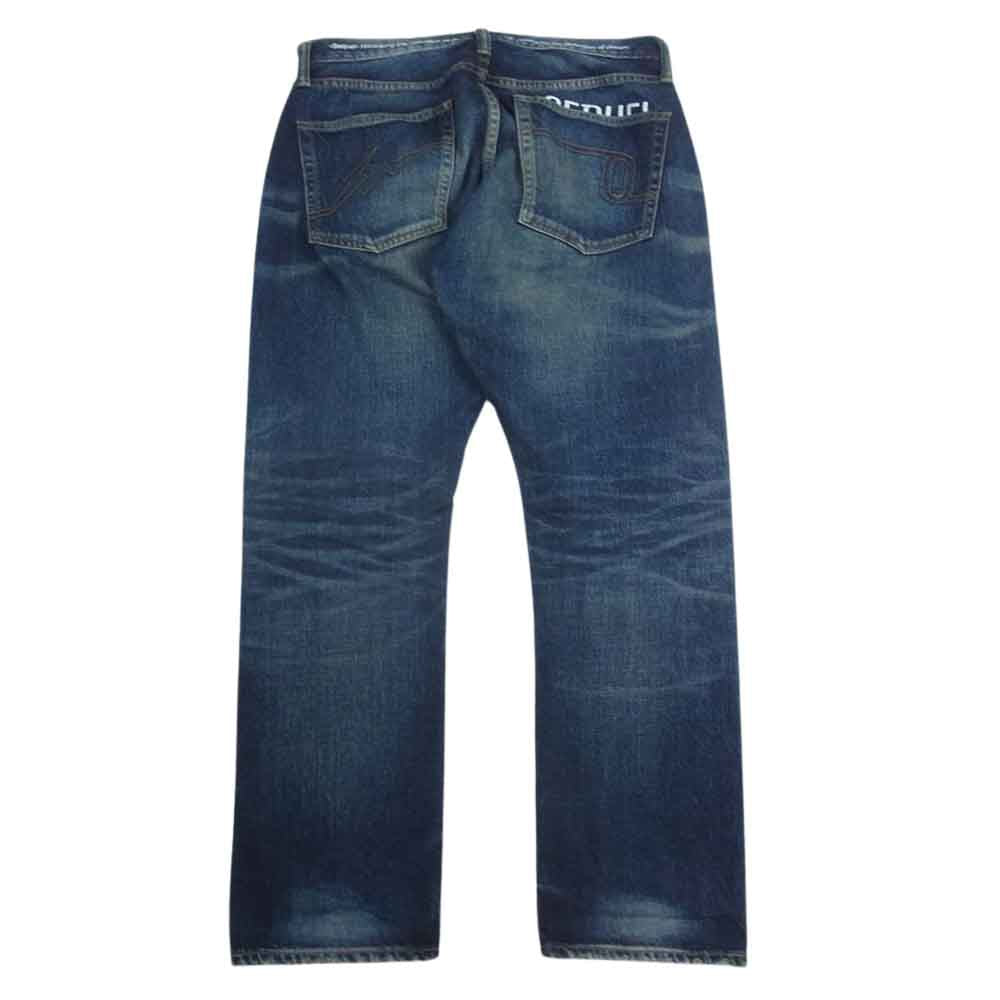 シークエル SQ-22AW-PT-06 × FRAGMENT フラグメント DAMAGE DENIM PANTS ダメージ デニム パンツ インディゴブルー系 S【中古】
