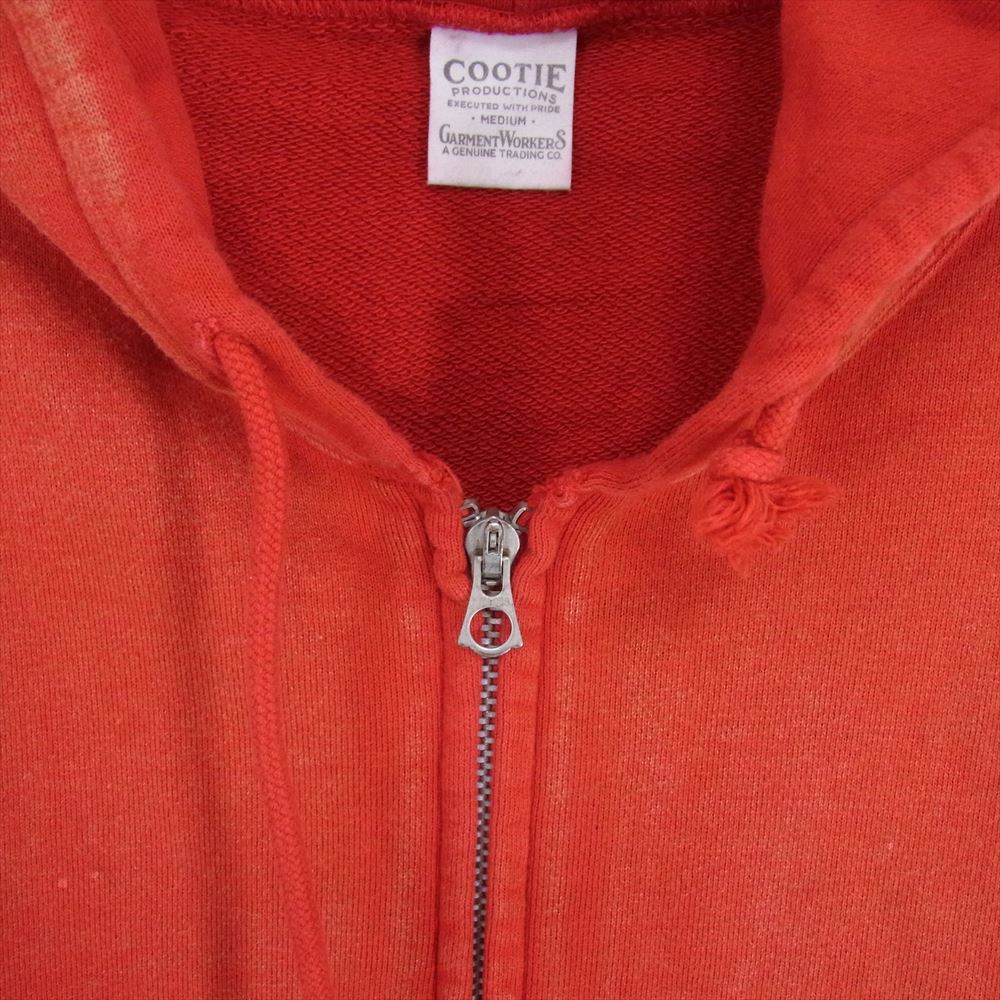 COOTIE クーティー Vintage Zip Parka ペイント加工 ジップ パーカー レッド系 M【中古】