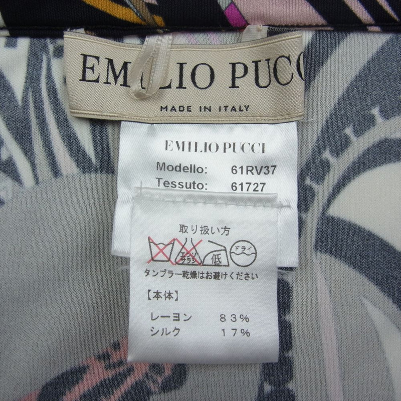 Emilio Pucci エミリオプッチ 61RV37  イタリア製 シルク レーヨン 総柄 タイトスカート マルチカラー系 UK6【中古】