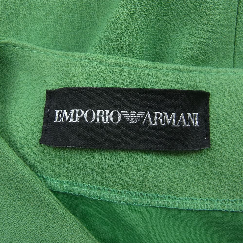 Emporio Armani エンポリオ・アルマーニ K2A19T K2006 ショートスリーブ タック 半袖 ワンピース グリーン系 38【中古】