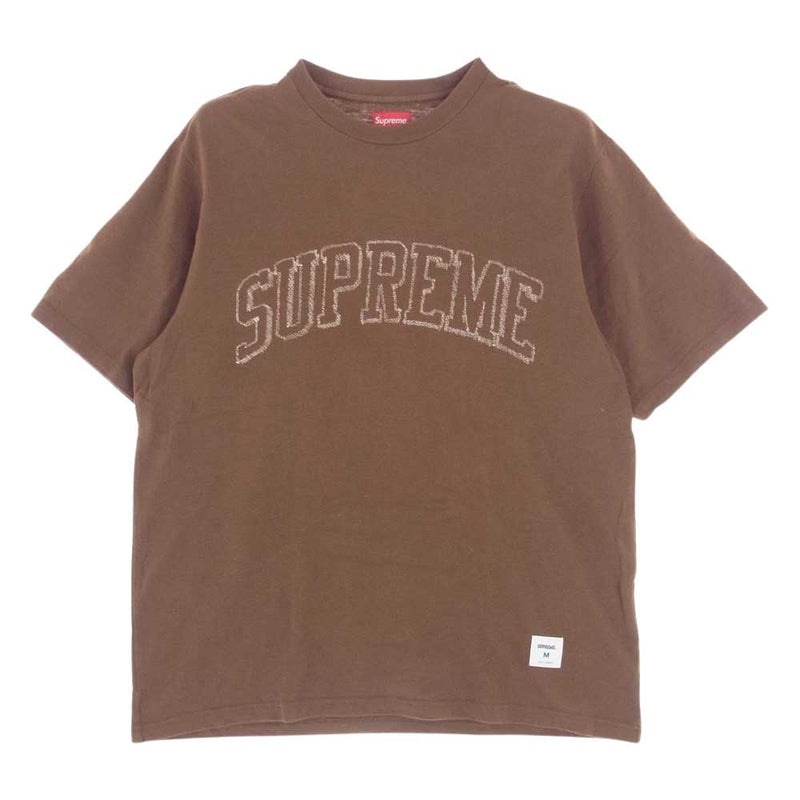 Supreme シュプリーム 23SS SKETCH EMBROIDERED S/S TOP スケッチ エンブロイダリー 半袖 Tシャツ ブラウン系 M【中古】