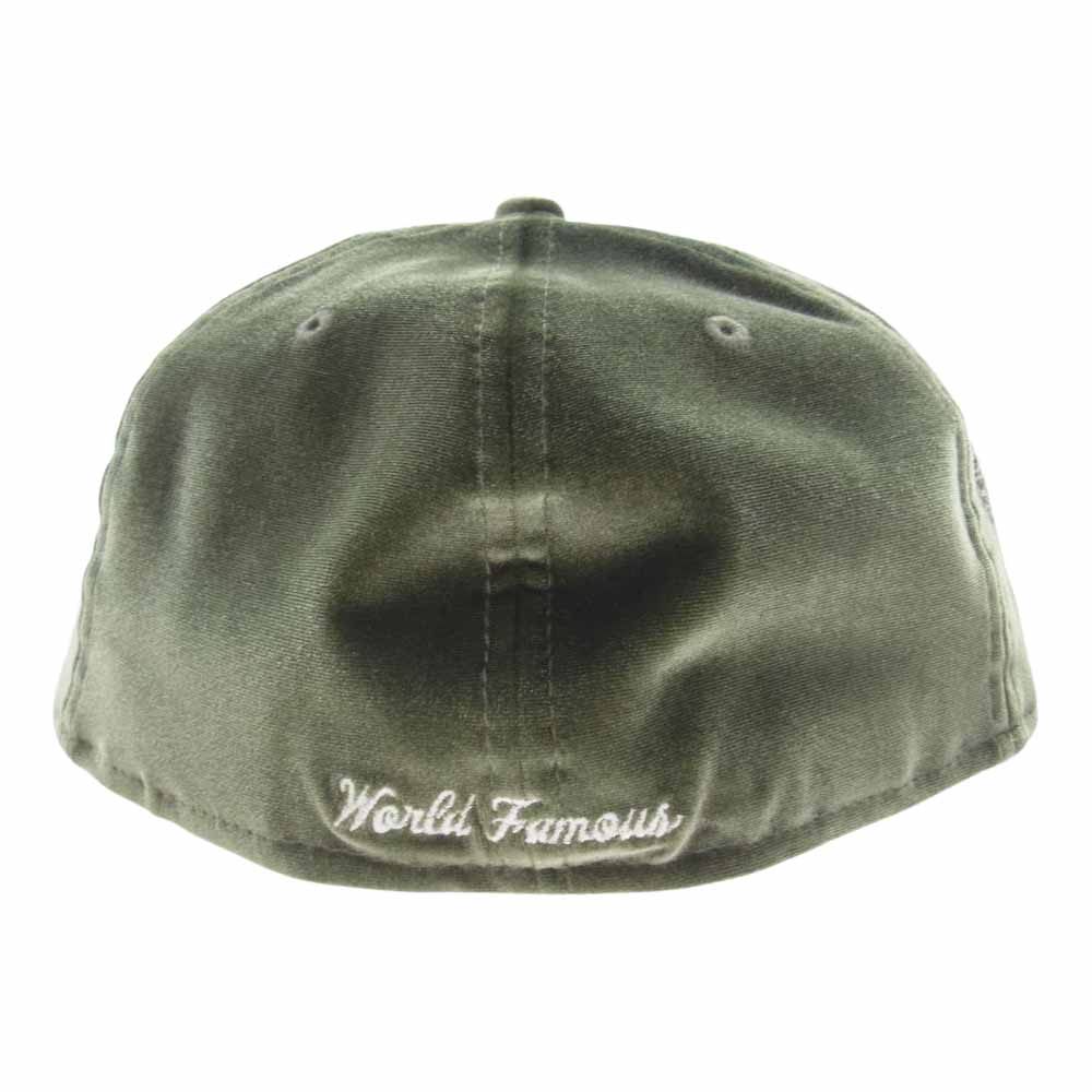 Supreme シュプリーム 22AW Velour Box Logo New Era Cap ベロア ボックスロゴ キャップ ニューエラ オリーブグリーン系 59.6cm【中古】