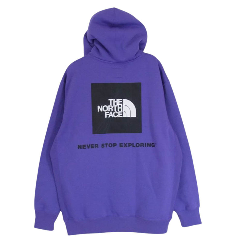 THE NORTH FACE ノースフェイス NT62040 Back Square Logo Hoodie バック スクエア ロゴ フーディー パーカー パープル系 L【中古】