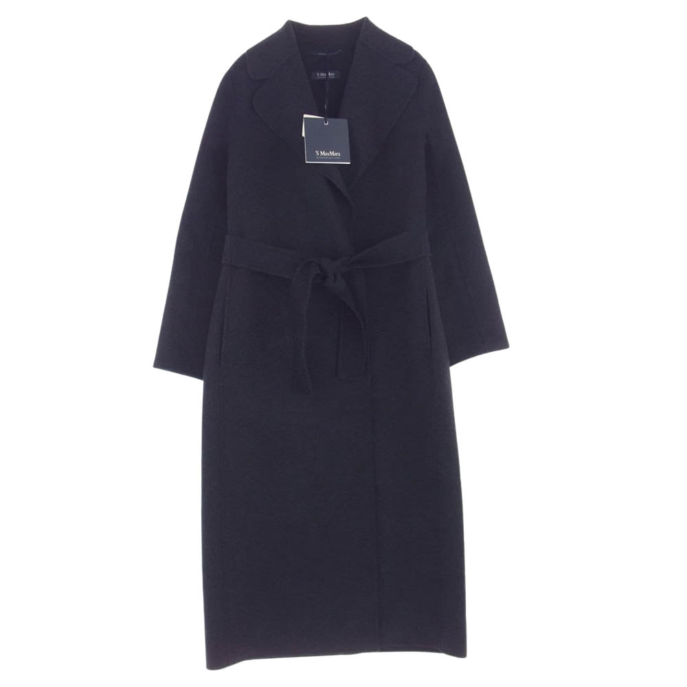 MAX MARA マックスマーラ 23AW 2390161033 000 S MAX MARA POLDO エスマックスマーラ ピュアヴァージン ウールコート ラップコート ダークグレー系 42【極上美品】【中古】