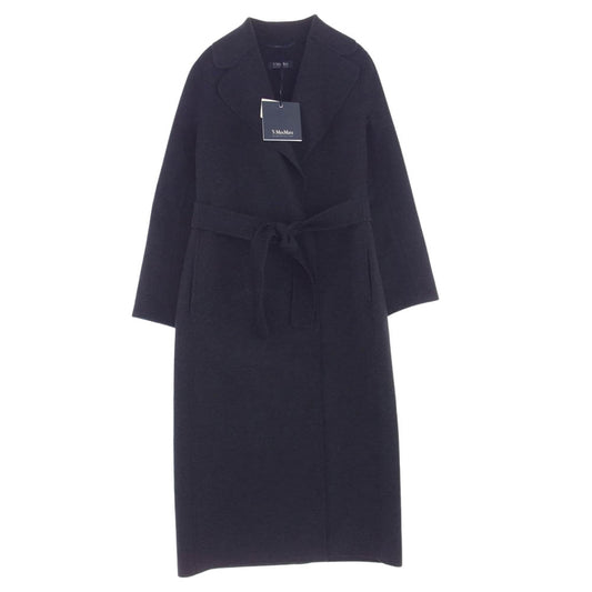 MAX MARA マックスマーラ 23AW 2390161033 000 S MAX MARA POLDO エスマックスマーラ ピュアヴァージン ウールコート ラップコート ダークグレー系 42【極上美品】【中古】