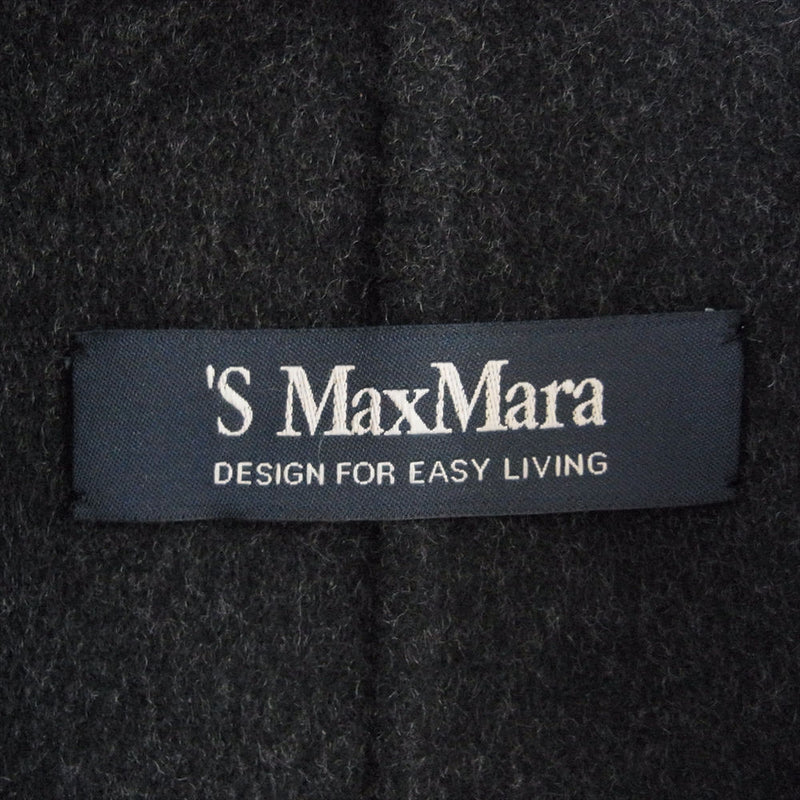 MAX MARA マックスマーラ 23AW 2390161033 000 S MAX MARA POLDO エスマックスマーラ ピュアヴァージン ウールコート ラップコート ダークグレー系 42【極上美品】【中古】