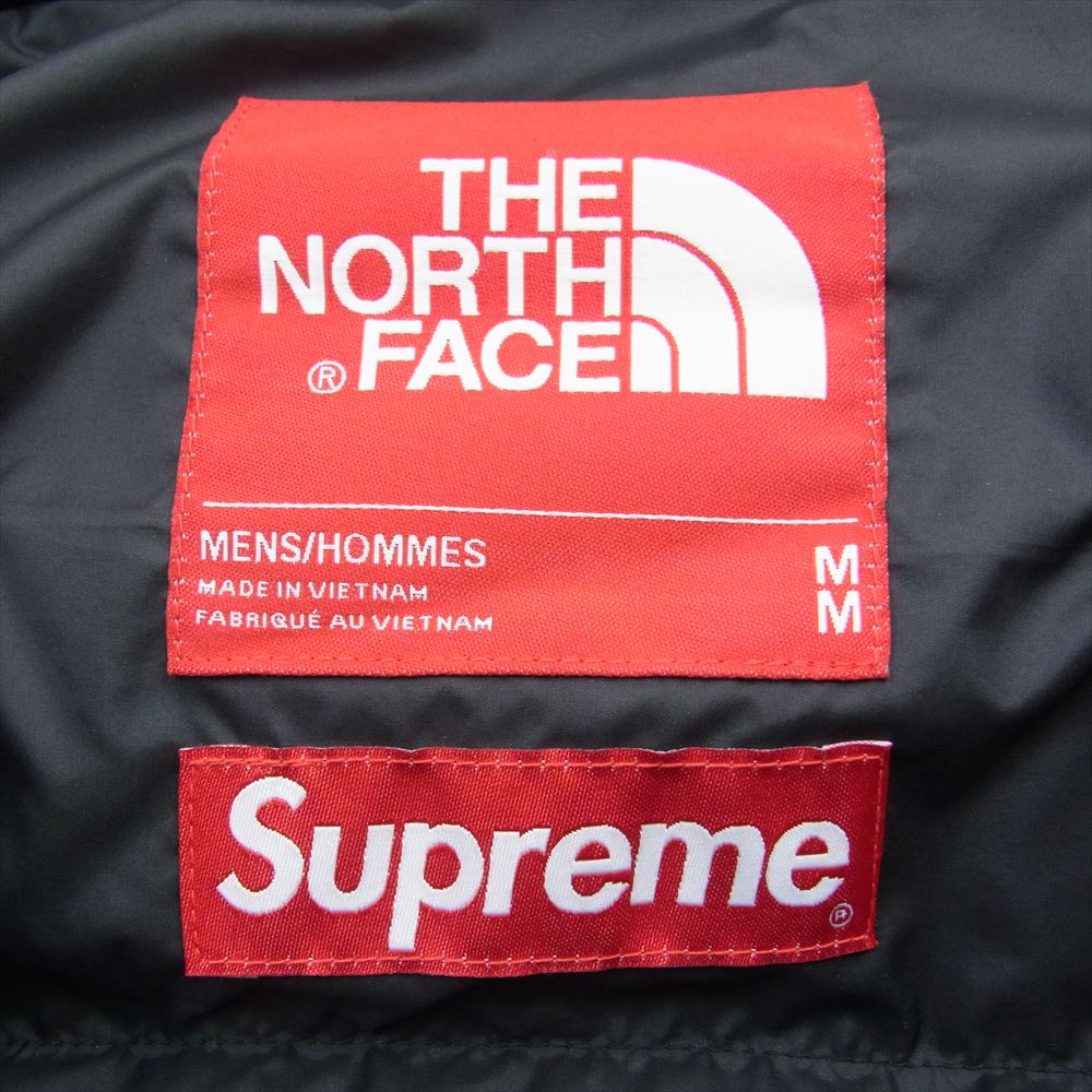 Supreme シュプリーム 19AW ノースフェイス THE NORTH FACE Paper Print Nuptse Jacket ペーパー プリント ヌプシ ダウン ジャケット ブラック系 グレー系 M【中古】