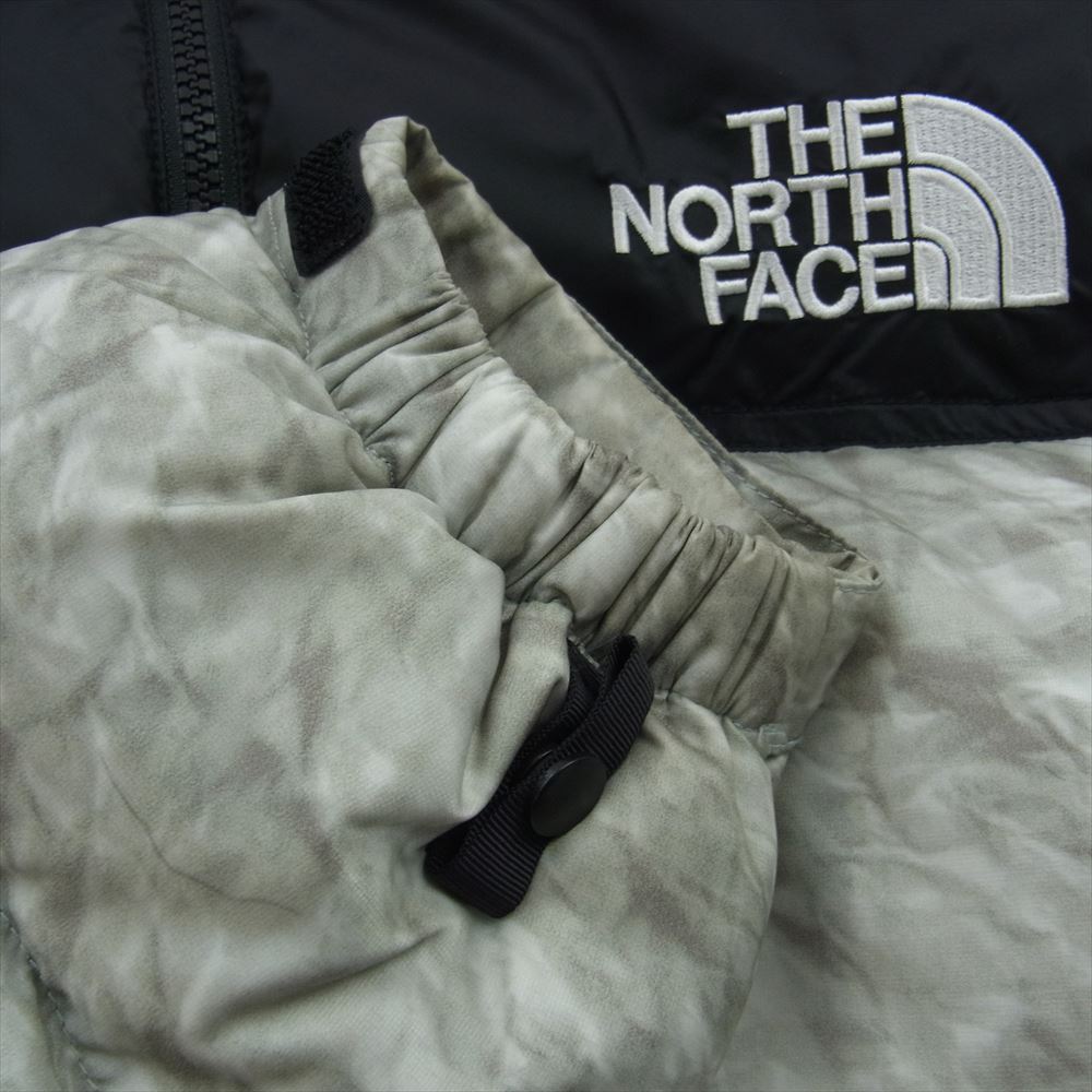 Supreme シュプリーム 19AW ノースフェイス THE NORTH FACE Paper Print Nuptse Jacket ペーパー プリント ヌプシ ダウン ジャケット ブラック系 グレー系 M【中古】